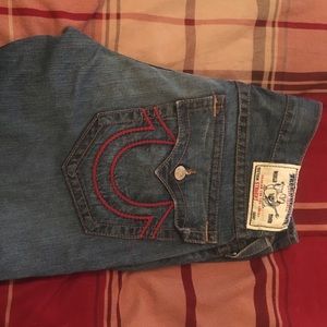 True Religion thick stitch jeans